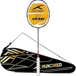 Hundred T-Fusion 500 Attack Unstrung Badminton Racket with Full Cover | 84 Grams | Maximum Tension ≤32 to 34 lbs (Navy/Red)-image-68