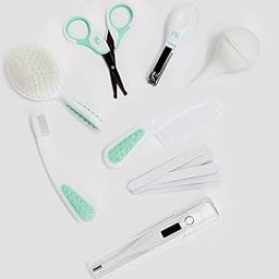 Mothercare Complete Babycare Kit | Baby Nail Care Set - Clippers, Scissors,Filers | Hair Care Set - Hair Comb and Hair Brush | Nasal Aspirator | Digital Thermometer | All in a Travel Pouch-52