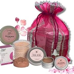 DYU HANDMADE Rose Glow Luxury Bath and Body Care Gift Set |DeTan Face Scrub | Handcrafted Beauty Soap Bar | Nourishing Body Butter | Hydrating Lip Balm | Rakhi Gift Hamper for Sisters, Women | All-Natural, Premium Packaging| Pack of 4-image-43