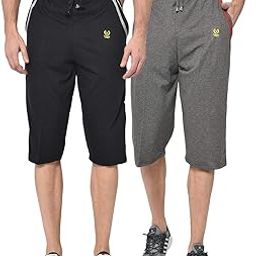 Cotton Blended Slim Fit Capris-3/4Th for Men(Pack of 2)-C5_002-P-image-77