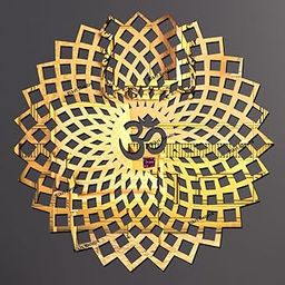 Bikri Kendra - Mandala Om Golden Mirrors Stickers for Hall Living Room Bedroom Kids Room Home Office 3D Acrylic Wall Stickers (Gold Mandala om)-11