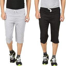 Men's Regular Fit Three Fourth Capri(Pack of 2)(2COMBO_CP_044_GRAYY_Black_M)-picture-8