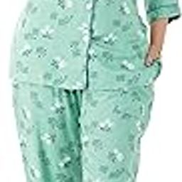 Rayon Cotton Night Suit/Night Wear Pyjama Set for Women & Girls-image-13