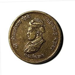 HISTORICAL INDIA - JIVAJI RAO SHINDE Aadha Aanacoin (½ Anna) Diameter1.9 cm. Collectible Item for Kids-22