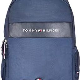 Tommy Hilfiger Joshua Polyester Unisex 15 Inch Laptop Backpack - Navy | 21 Ltr Capacity| Padded & Adjustable Strap | Water Resistant | 3 Compartment | Water Bottle Holder | USB Cable holder Pocket-11