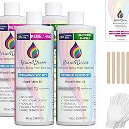 RESIN4DECOR 1:1 Ultra Clear Epoxy Resin - Perfect for Craft and Art Jewellery and Mold Making - Non Yellowing and Non-Toxic - Hardening in 12-24 Hours - Odourless - 2000ml-image-49