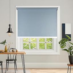 Colornest 100% Blackout Roller Blinds for Windows 19 Inch W X 96 Inch L Roll-Up Shades Sun UV Protection for Home & Office, Misty Blue| Heavy Duty in 38 MM Pole-15