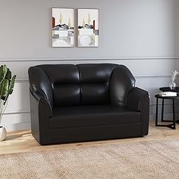 WESTIDO Emirates Leatherette 2 Seater Sofa for Living Room, Home & Office | Finish Color - Black2s-image-4