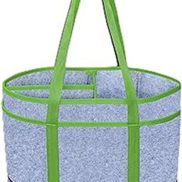 GREEN DECOR Non Woven Fabric Cute Oval Shape Diaper Caddy Bag with Handles for Smart Mothers Baby Diaper Caddy Wipes Felt Storage Organizers,Foldable and Portable (Grey&Parrot- 15X10X9 Inch)-image-87