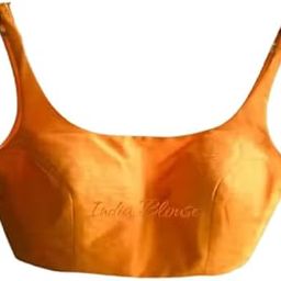 Women's Sleeveless Round Neck Padded Saree Blouse_IB_1002_NS_Orange_30 Alterable_150-image-32