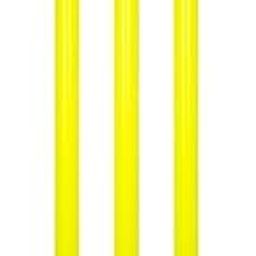 Cricket Full Size Plastic Stumps Include 3 Stumps with 1 Base and 2 bails (Yellow-Wicket)-image-77