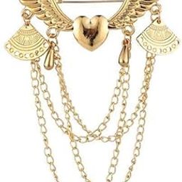 ™ 2xMens Wings Chain Brooch Badge Pins Collar with Rhinestone Diamond Golden | Pins & Brooches | Fashion Jewelry-image-50