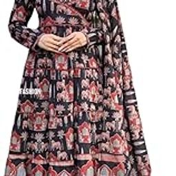 Women's Heavy Cotton Embroiderey Anarkali Kurti With Pants And Dupatta Set | Salwar Suit Set-image-44