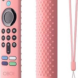 Dealfreez Case Compatible with Fire TV Stick 3rd Gen 2021 Full Wrap Silicone Remote Cover Anti-Lost with Loop (D-Pink)-12