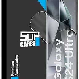 SupCares TPU Anti Glare Matte Unbreakable Membrane Screen Protector for Samsung Galaxy S24 Ultra (6.8 Inch) With Easy Self Installation Kit | Fingerprint Working | Edge to Edge Coverage-0