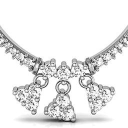18k (750) White Gold and Solitaire Mangalsutra for Women-image-66