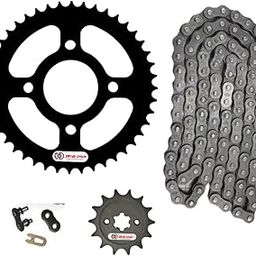 Pulsar NS 125 CC Drive Chain Premium and Hardened Chain (Tempered) Sprockets kit Size R428H-132L / 14T / 44T (4hole) Made with SAE 1045 Super Hards Materials. Long Life & Smooth Ride.-image-28