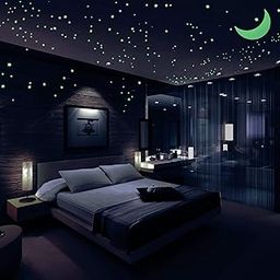 DreamKraft Glow Wall Self-Adhesive Sticker Starry Night Design (Vinyl ,Neon, 30cms x 24cms ,422 Stickers)-21