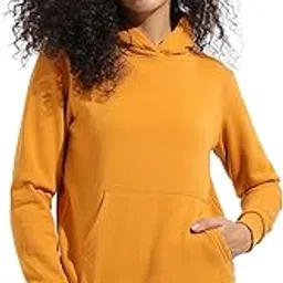 campus sutra Women's Pullover Hoodie with Kangaroo Pockets for Casual Wear | Hooded Neck | Long Sleeve | Drawstring Closure | Cotton Sweatshirt Crafted with Comfort Fit for Everyday Wear-picture-44