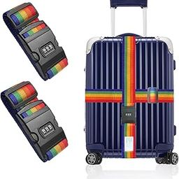 Senbos Luggage Straps with Combination Lock Adjustable Non-Slip Cross Strap for 20-34" Suitcases Travel Suitcase Belt-18