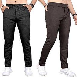 Men's Formal Trousers with Textured Pattern, Slim Fit (Pack of 2)-image-74