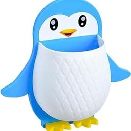 ELVELLA Penguin Shape Wall Mounted Organizer –Toothbrush Holder Plastic Stand for Toothpaste, Comb, Brush, Cream | Blue-image-66