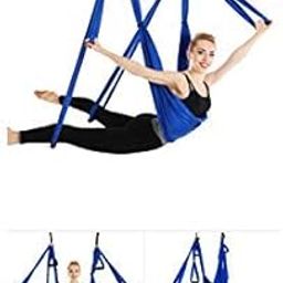 BIG SALE PrimeStore Light weight Imported Fitness Deluxe Aerial Hammock with wooden grip Yoga Swing/Inversion/Sling, Flying Antigravity(Color as per availability)-picture-31