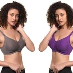 Women's Pure Cotton Non Padded Wirefree Full Coverage T-Shirt Bra Hook & Eye Closure for Everyday Wear Soft & Breathable Natural Fit Comfortable Bra Without Padding-image-61