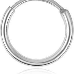 Plain Bali 12mm Men's Plain Bali Pure 925 Sterling Silver | Classic Hoop Earrings, Lightweight & Elegant, Perfect for Everyday Wear | Gift for Him Brother Husband Father-2