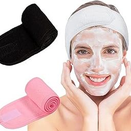 Spa Facial Hair Headband for Women Makeup Head Wrap Towel Non-Slip Stretchable Adjustble Elastic Polycotton Shower Towel Facial Band for Shower, Yoga, Gym 2 pcs-image-96