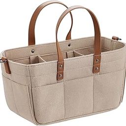 MYADDICTION Felt Fabric Baby Diaper Bag Lightweight Baby Products Organizer Compartment Khaki-19