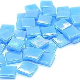 Sai Mosaic Art Coral Light Aqua HK104 Glass Mosaic 15x15mm tiles 100 gm pack-image-66