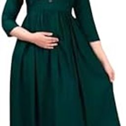 Women's Anarkali Comfortable Maternity Feeding Kurta Dress with Both Side Zippers | Pre and Post-Pregnancy & Nursing Mom Dress-image-89