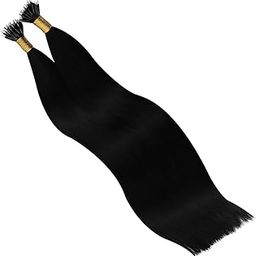 RefynHair Women Nano Permanent Hair Extensions With Natural Straight Texture 16 Inches With Secure Nano Attachment Premium and Customizable Natural Black Hair Extensions | Set of 25-22