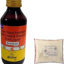 (Free ADILAID Fat Booster 100 GMS) + Brotone Liver Tonic with Yeast and Vitamin for Pets Birds,Small & Large Animals (120 ml)-image-1