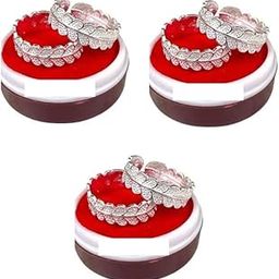 Fashion Accessories Toe Ring Artificial Sterling Silver Red Stone Abstract Pattern Design Toe Ring Adjustable Jewelry for Women. Set of 3 Pairs Toerings. (028-3 PAIRS).-image-31