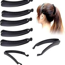 Glamifirsto Ponytail Holders Banana Clips Thick Curved Glossy Black-Color, medium size (Pack of 6) For Women/Girls-image-9