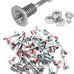 AASHRO MALL 100 PCS Mini threaded cannon nail M8 with threaded nail screw and nut suitable for cannon nail gun Ceiling Tiles Interior Ceiling Nails threaded nails (100)-image-58