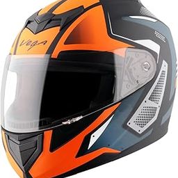 Vega Edge Passion ISI Certified Matte Finish Full Face Helmet for Men with Clear Visor -Dull Black Orange-L-picture-28
