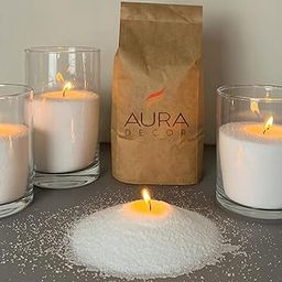 AuraDecor Pearl Sand Wax with 20 Cotton Wicks, Powder Wax, Sand Pealed Natural Granulated Wax for Making Customized Candle Home Decor, Wedding, Festival, Gift (Pearl Wax, 1 kg)-image-86