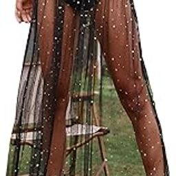 Rave Outfits for Women, Galaxy Print Bottom 2 in 1 See Through Black Witch Maxi Skirt Music Festival Clothing-image-41