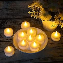 LED Tealight Candles, 24 Packs Battery Operated Flameless Tealight Candles, Fake Electric Candle for Seasonal and Festival Celebrations 100+ Hours of Electric Light (24)-32