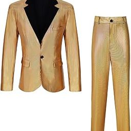 Men's 70s Disco Outfit Rainbow Suit Sequin Jacket and Pants Halloween Party Costume-image-32