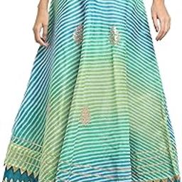 Women's Cotton Doriya Gota Patti Work Long Maxi Skirt-image-23