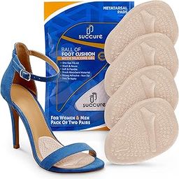 Succure 2 Pair Metatarsal Pads for Women & Men's - Ball of Foot Cushions for Women High Heel - Helps with Pain Instantly - 0.12in Thick Mortons Neuroma Inserts - Soft Foot Pads Ball of Foot Pain-5