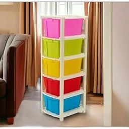 TEASER 5XL Plastic Modular Drawer System (27cmx32cmx85 cm) (5 XL) (MultiColour) Heavy-Duty Plastic Drawer Set for Office Supplies & Documents-picture-19