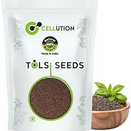 CELLUTION Tulsi Seeds for Eating- 100gm Manjari/Krishna Tulsi Beej For Weightloss Shyama Tulsi Beej Holy Basil Seeds/Kali Tulsi Beej/Ocimum Sanctum/Tukhme Rehan (100 Gram)-image-24