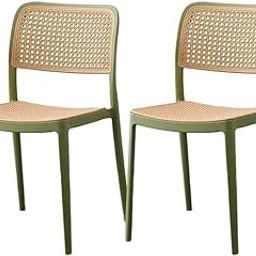 INNOWIN Mirra Chair for Dining Room Rattan Dining Chair Modern Stackable Desk, Home & Outdoor Fits at All Places, Plastic Chair | One Year Warranty | Without Arm | Green | Set of 2-picture-30