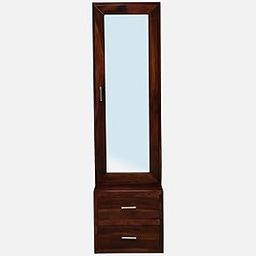 Excel International Premium Sheesham Wood Dressing Unit with Drawer Storage – Honey Oak Finish, H72 x W20 x D18 Inches-image-5