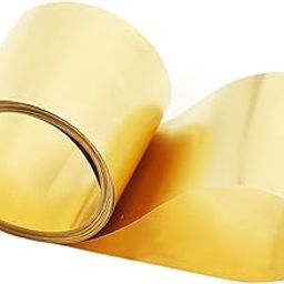 DryiC Brass Metal Thin Sheet Foil Plate Brass Sheet Metal Off Cuts Sheet Metal Material for Experimental Use, 0.02mm Thick,Width:100mm-image-0